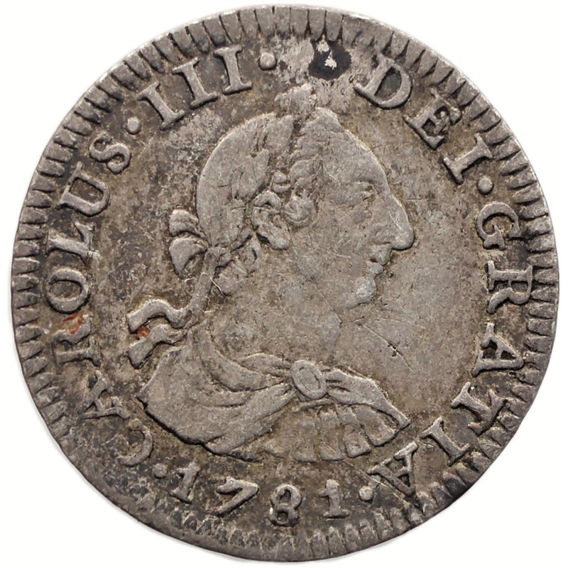 1781 Half Real Mexico Coin Carlos III Silver