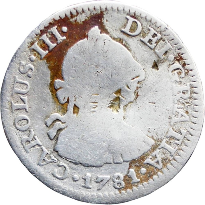 1781 Mo FF Half Real Spain Mexico Carlos III Coin Silver