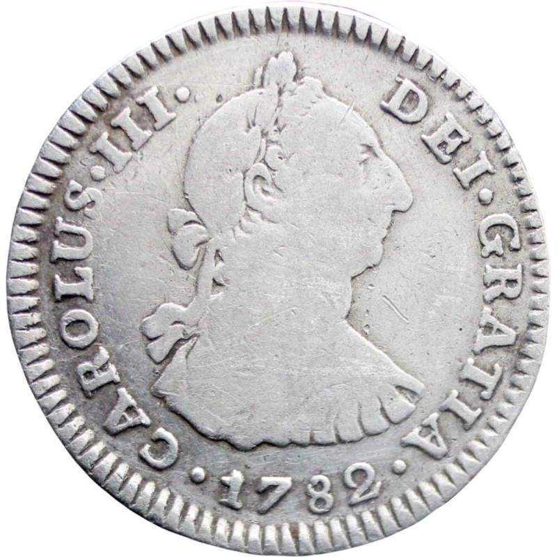 1782 Mo FF One Real Spain Mexico Carlos III Coin Silver