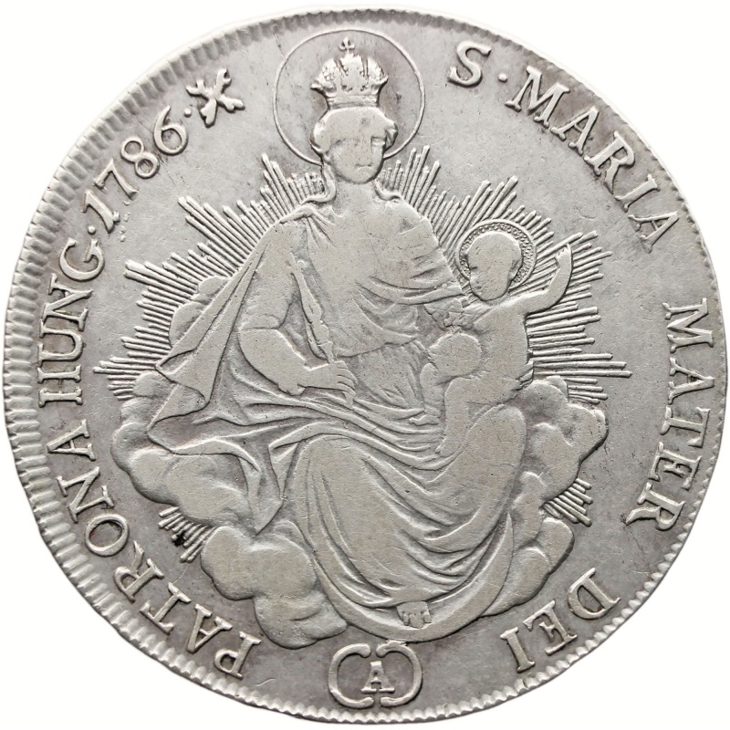 1786 Half Thaler Hungary Coin Silver Joseph II Holy Roman Emperor Vienna Mint