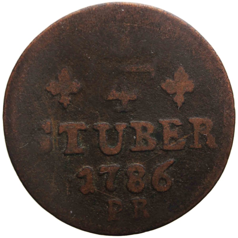 1786 PR 1/4 Stüber Coin Carl Theodor Germany Duchy of Jülich-Berg (German states)
