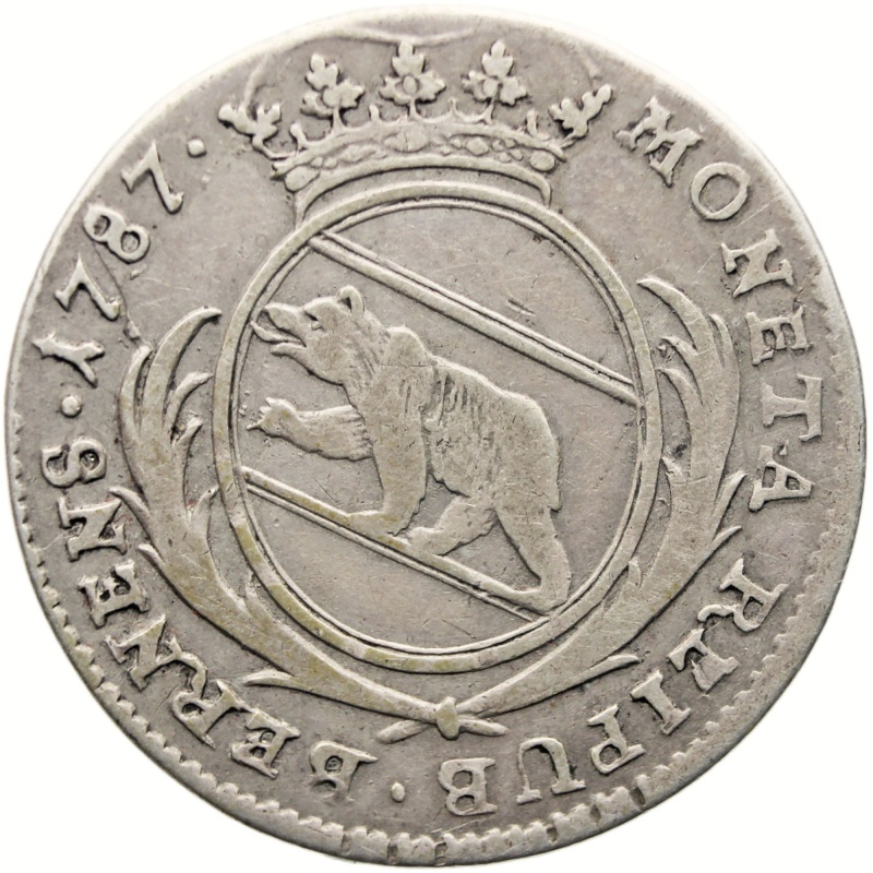 1787 20 Kreuzer Bern City Swiss Cantons Coin Silver
