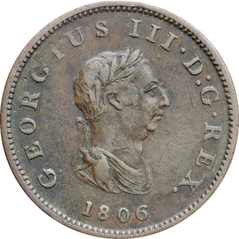 1806 Half Penny George III Great Britain Coin