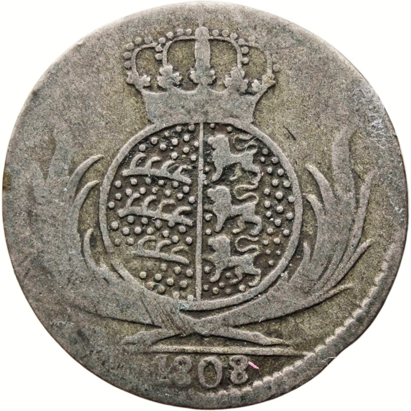 1808 6 Kreuzer Kingdom of Württemberg Germany State Coin