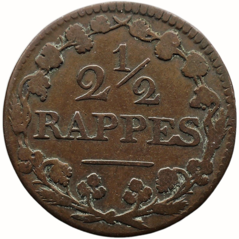 1809 2 1/2 Rappen Switzerland Canton Vaud Coin Swiss