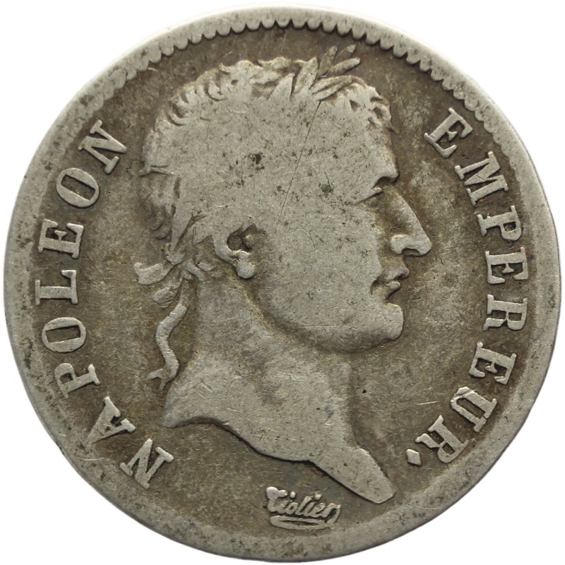1809 A 1 Francs France Silver Coin Napoleon Bonaparte Paris Mint