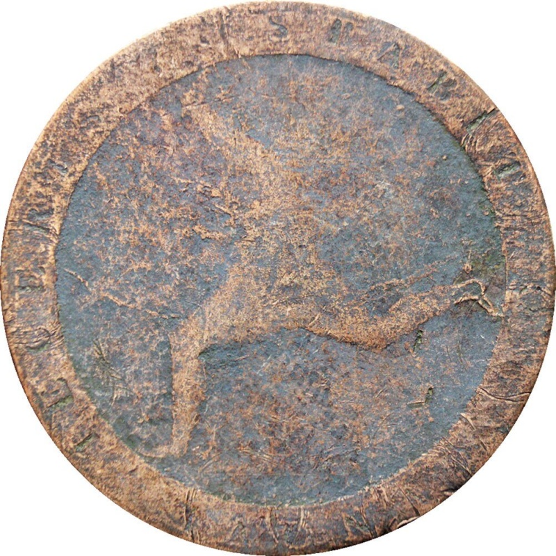 1813 One Penny Isle of Man George III Coin