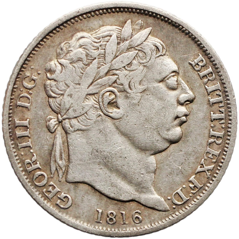 1816 Sixpence George III Coin UK Silver British