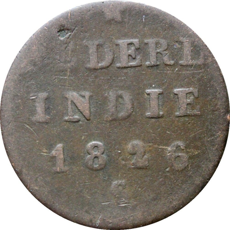 1826 Half Stuiver Netherlands East Indies Willem I Coin Sumatra