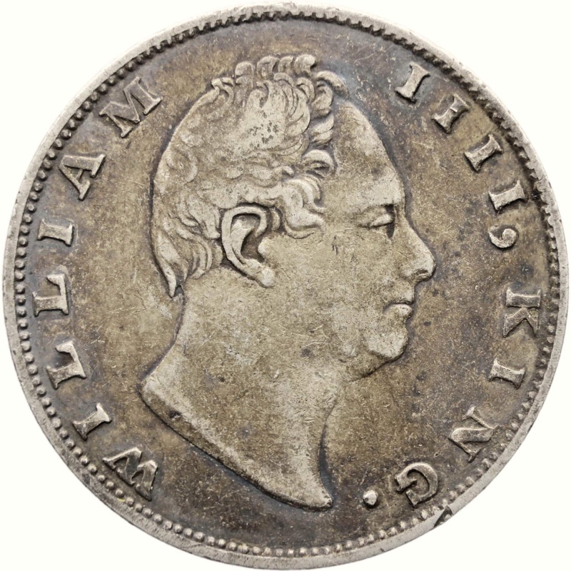 1835 One Rupee British India Coin William IV Silver Calcutta Mint