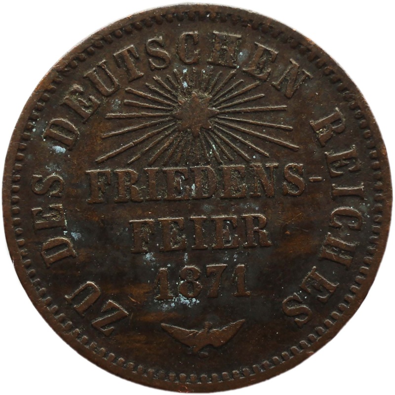 1871 1 Kreuzer Grand-duchy of Baden Coin German states Friedrich I Victory over France