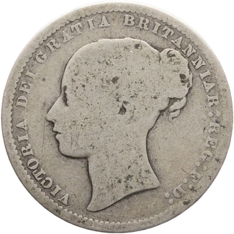 1871 Shilling Victoria Queen Great Britain Silver British Coin