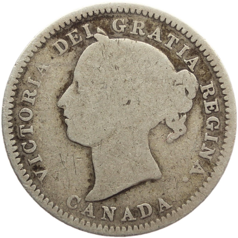 1880 10 Cents Victoria Canada Coin Silver