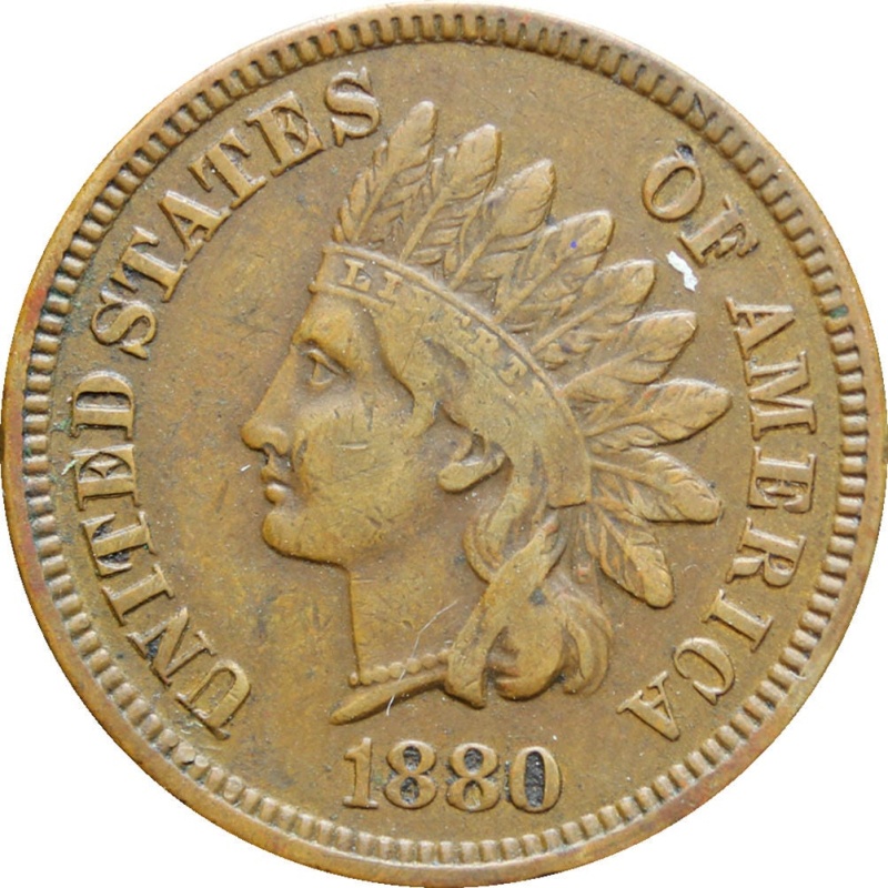 1880 One Cent United States Indian Head Coin
