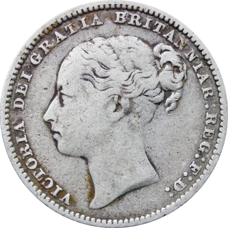 1880 Shilling Victoria Queen Great Britain Silver Coin British