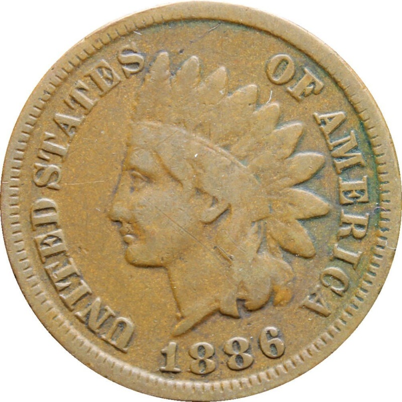 1886 One Cent United States Indian Head Coin Type 1