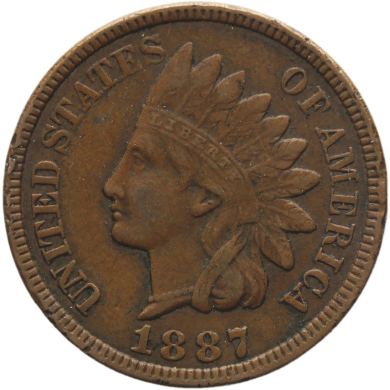 1887 One Cent United States Indian Head Coin