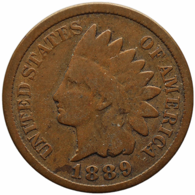 1889 One Cent US Coin Indian Head