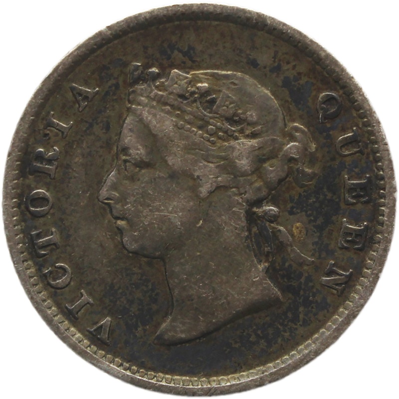 1891 4 Pence British Guyana West Indies Silver Coin Victoria