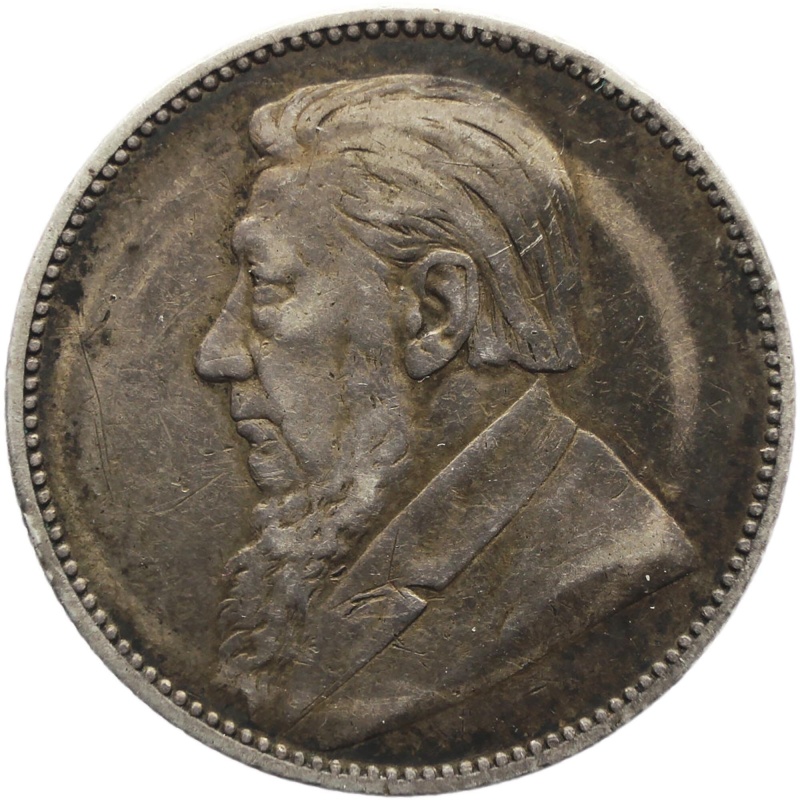 1892 Shilling South Africa Paul Kruger ZAR Silver Coin
