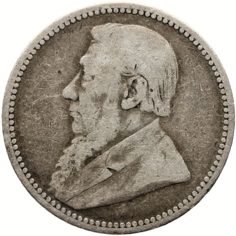 1893 6 Pence South Africa Coin Paul Kruger Silver