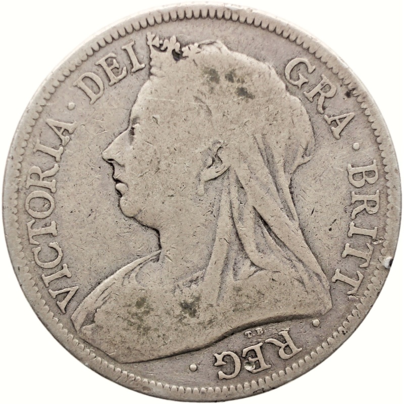 1894 Half Crown Victoria Coin Silver United Kingdom