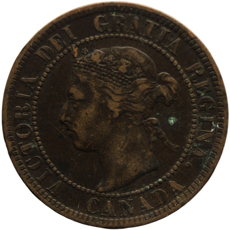 1895 One Cent Canada Queen Victoria Coin