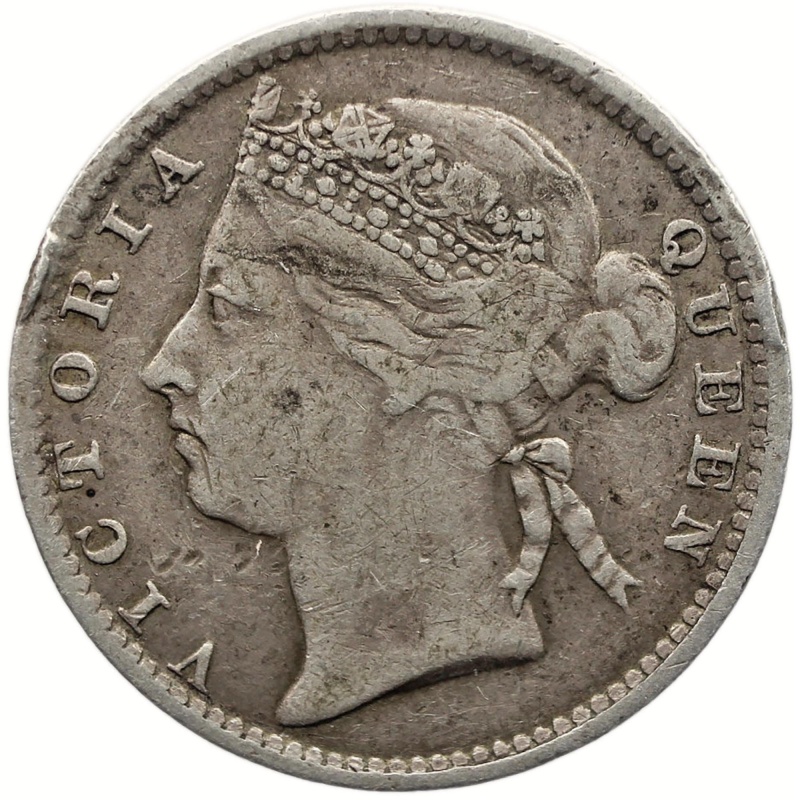 1896 10 Cents Straits Settlements Coin Victoria