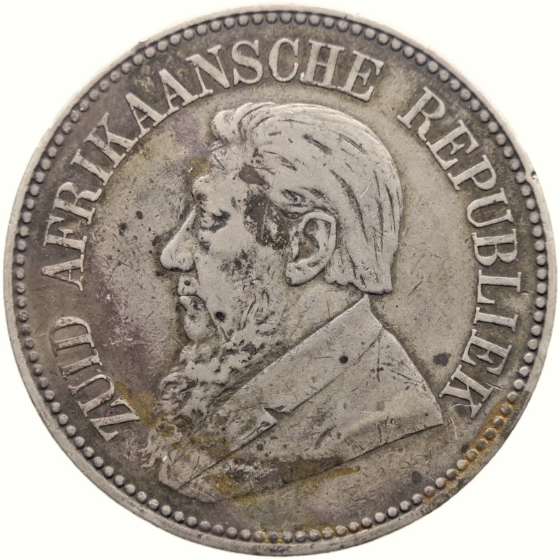 1896 2 1/2 Shillings South Africa Coin Paul Kruger Silver