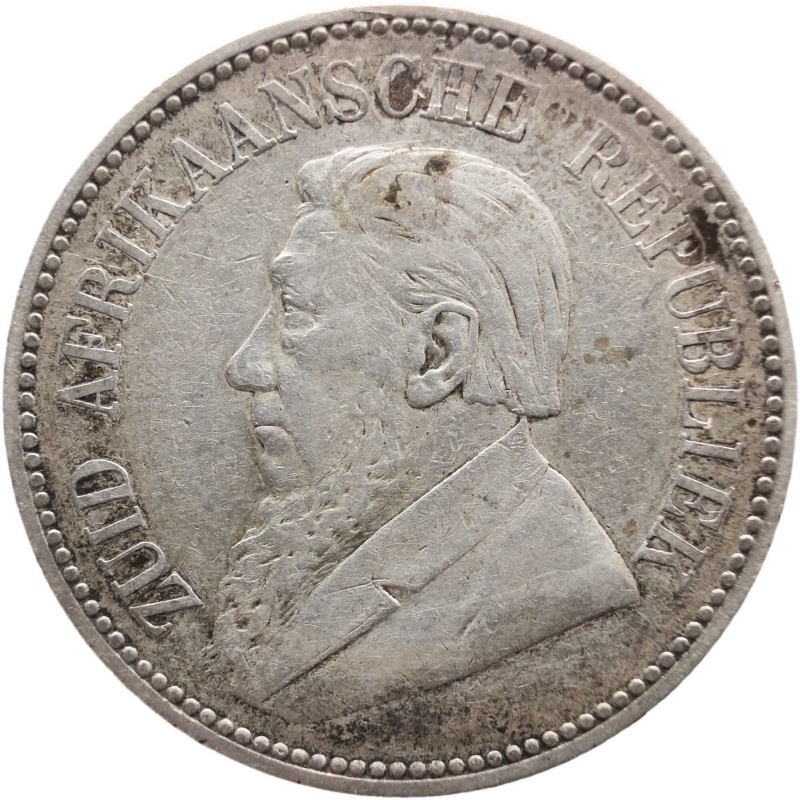 1896 2 and half Shilling South Africa Paul Kruger Silver Coin ZAR