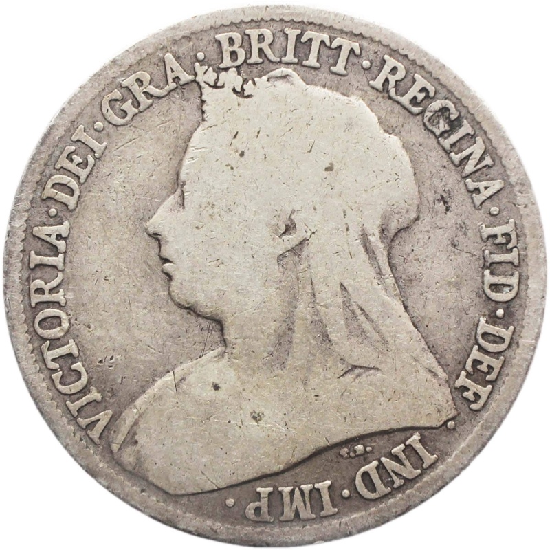 1896 Shilling Queen Victoria Great Britain Silver Coin