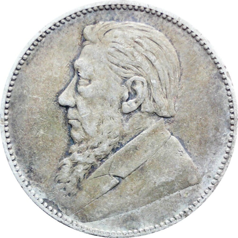1896 Shilling South Africa Paul Kruger ZAR Silver Coin