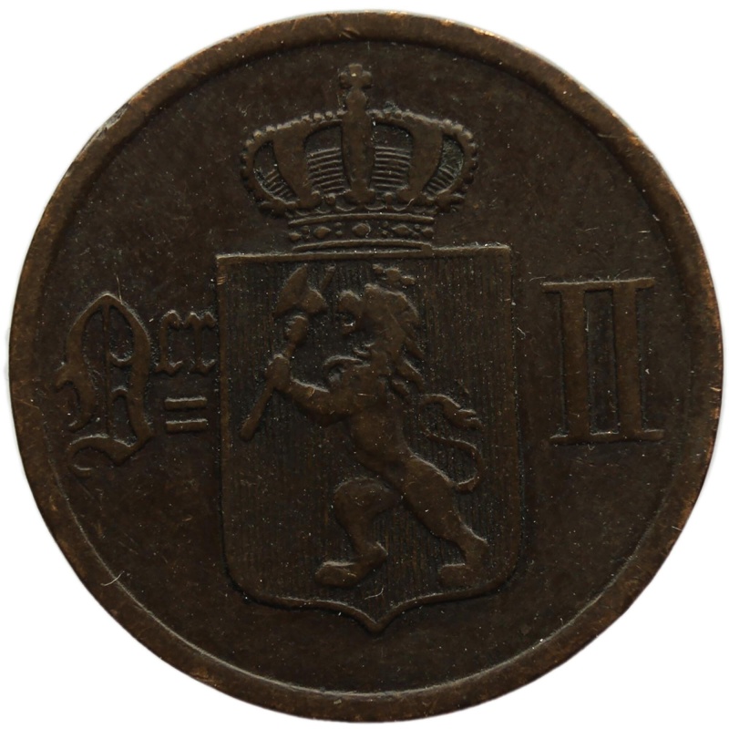 1897 2 Ore Norway Coin Oscar II
