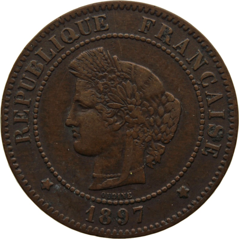 1897 A 5 Centimes France Coin