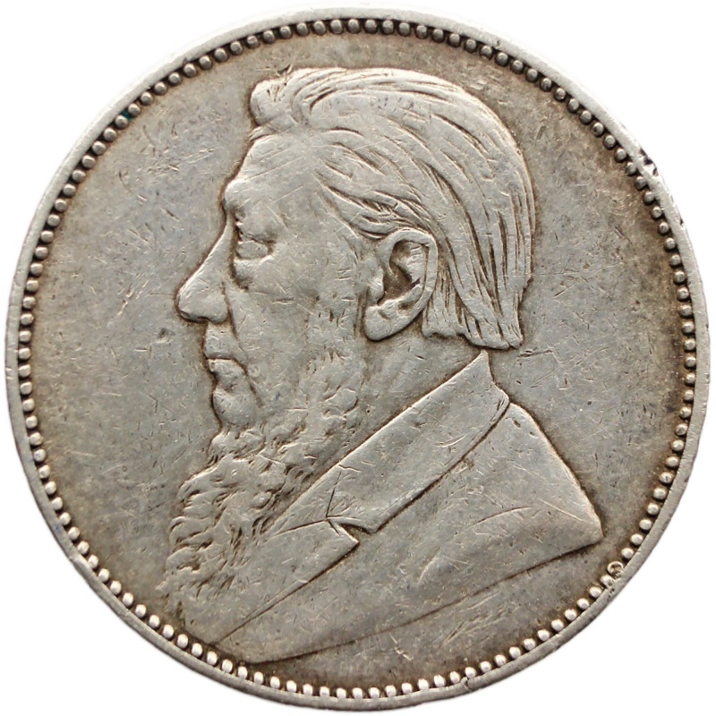 1897 Shilling South Africa Paul Kruger ZAR Silver Coin