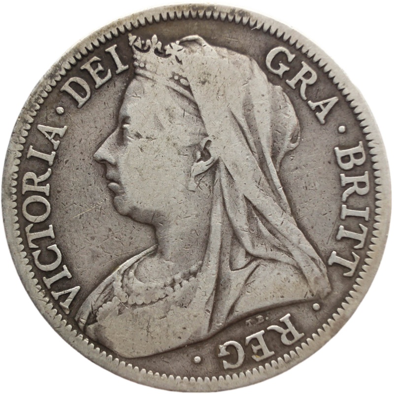 1899 Great Britain Victoria Silver Half Crown Coin
