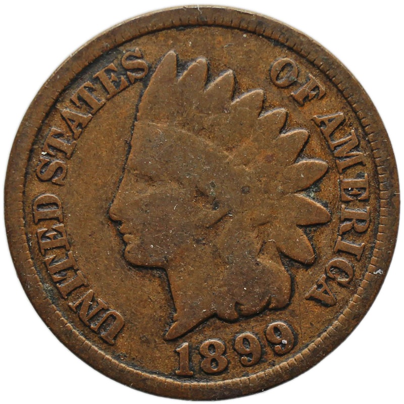 1899 One Cent United States Coin Indian Head