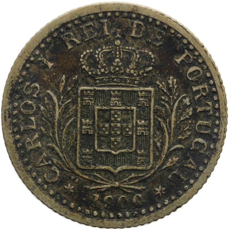 1900 100 Reis Portugal Coin Carlos I