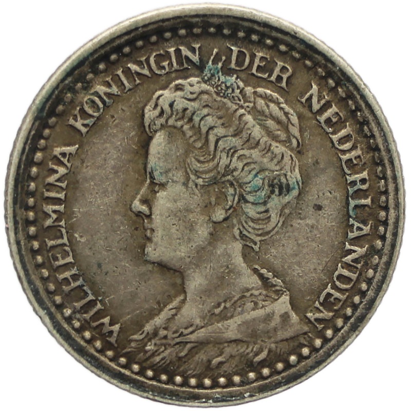 1900 10 Cents Netherlands Coin Wilhelmina Silver