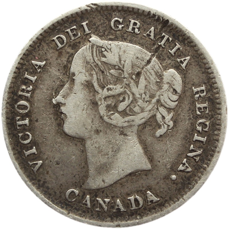 1900 5 Cents Canada Victoria Silver Coin