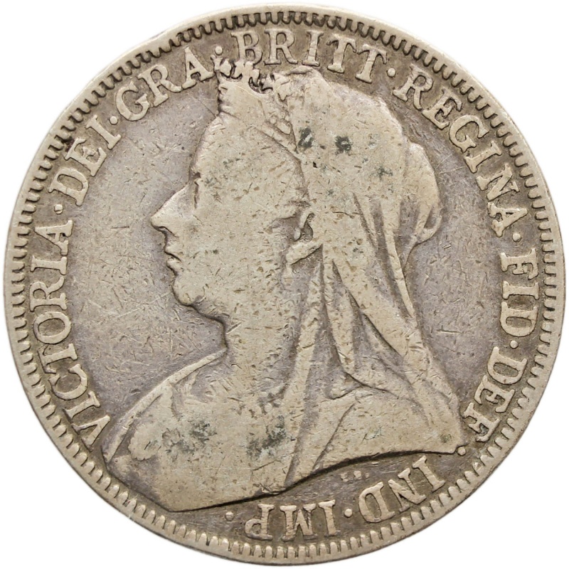 1900 Florin Victoria Silver Great Britain Coin Two Shillings