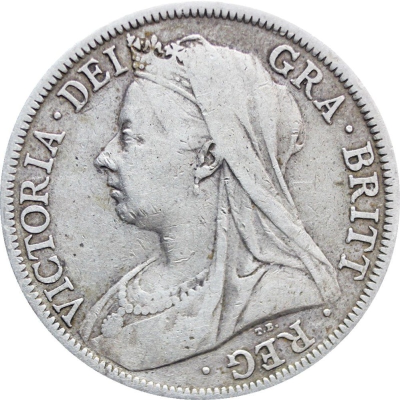 1900 Great Britain Victoria Silver Half Crown Coin
