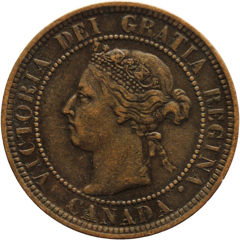 1900 H One Cent Queen Victoria Coin Canada