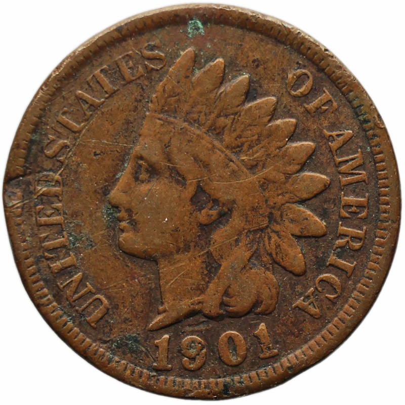 1901 One Cent US Coin Indian Head