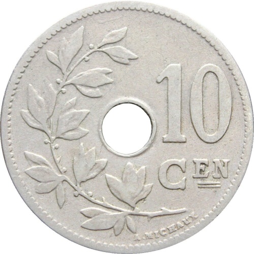 1904 10 Centimes Belgium Léopold II Coin