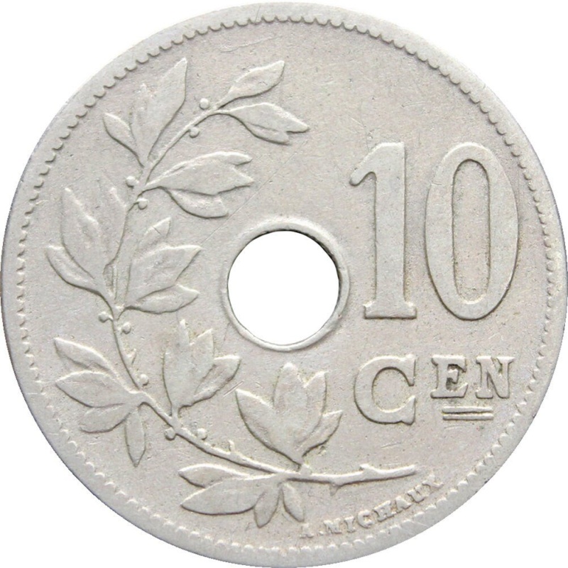 1904 10 Centimes Belgium Léopold II Coin