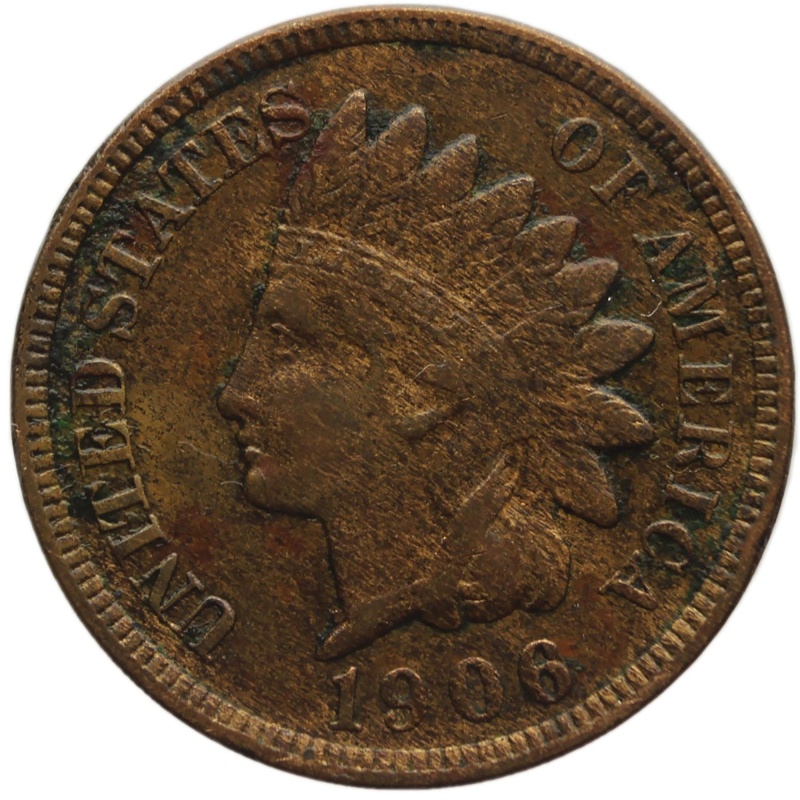 1906 One Cent United States Indian Head Coin