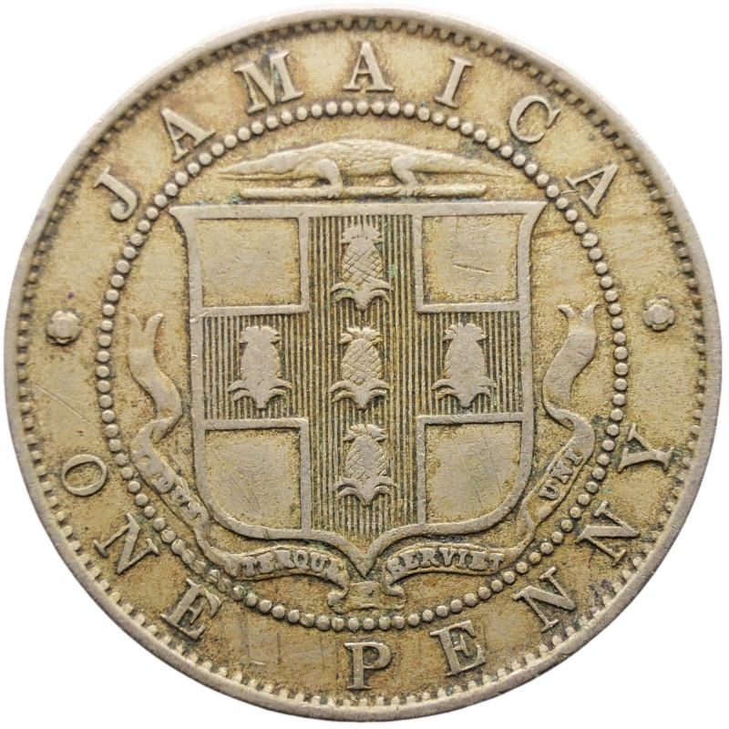 1906 One Penny Jamaica Coin Edward VII