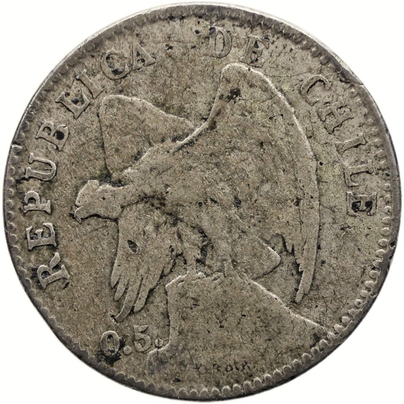 1907 20 Centavos Chile Coin Silver
