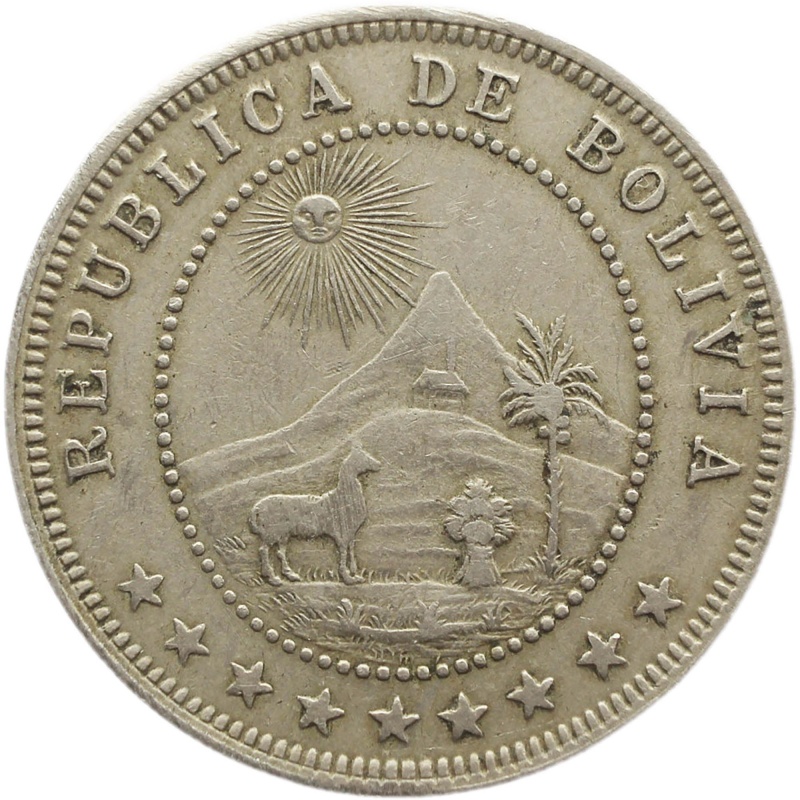 1908 5 Centavos Bolivia Coin